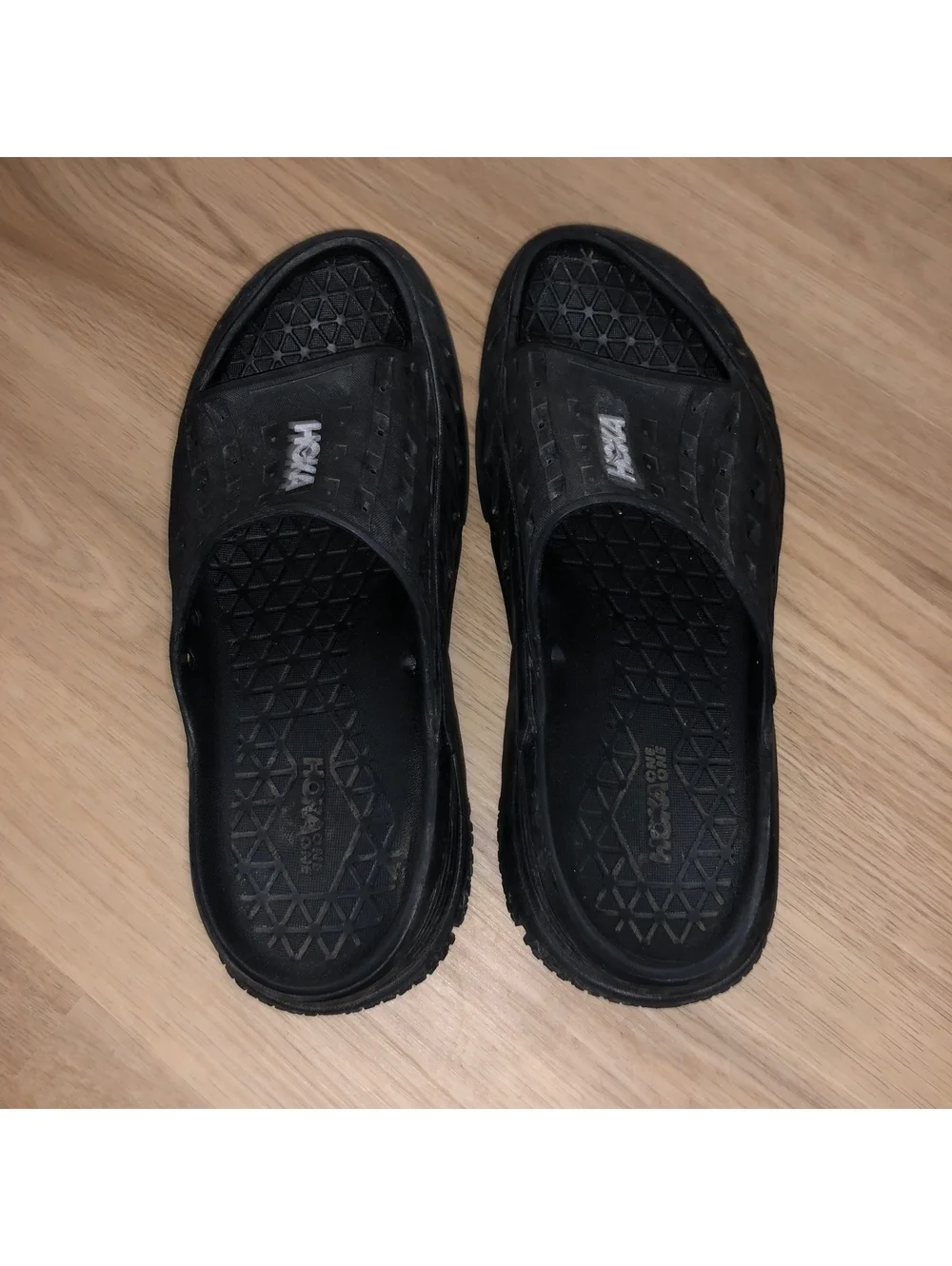 HOKA ONE ONE ORA RECOVERY SLIDES SANDALS BLACK MENS SIZE 9 WOMENS 11 SLIP ON